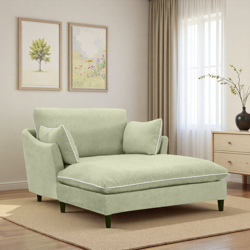 Chaise longue moderne avec coussins, Green