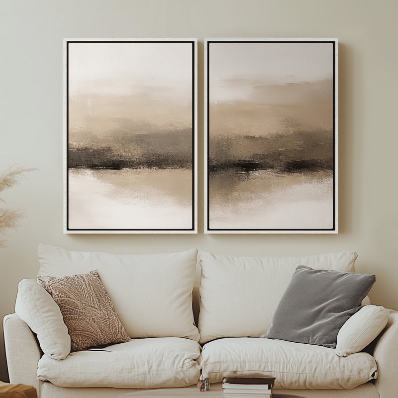 Framed Canvas Wall Art, Vintage Abstract Wall Canvas Prints 24"x36", 36" H x 24" W, White