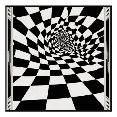 Tapis à carreaux moelleux vert et moelleux Art Deco