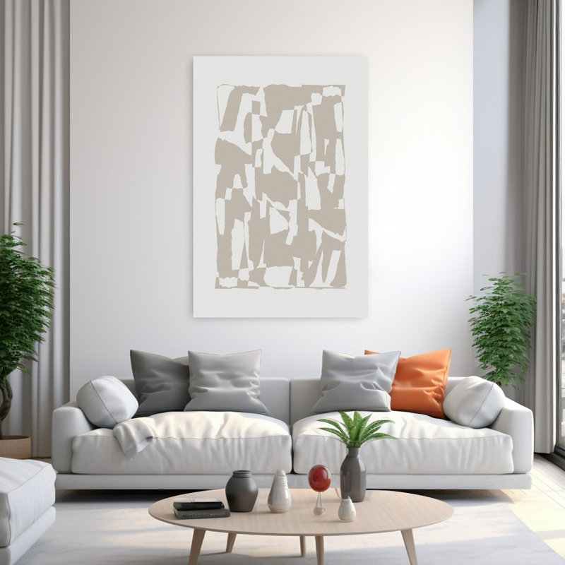 Art contemporain abstrait géométrique, H 60 po x l 40 po