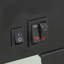 Poêle électrique 18 pouces, noir, effet de flamme 3D, double, chaleur 1400W / 700W, 5000, 50000 heures de fonctionnement, conception à trois côtés, boutons simples, poignée de porte dorée, sortie d'air inférieure, pied amovible
