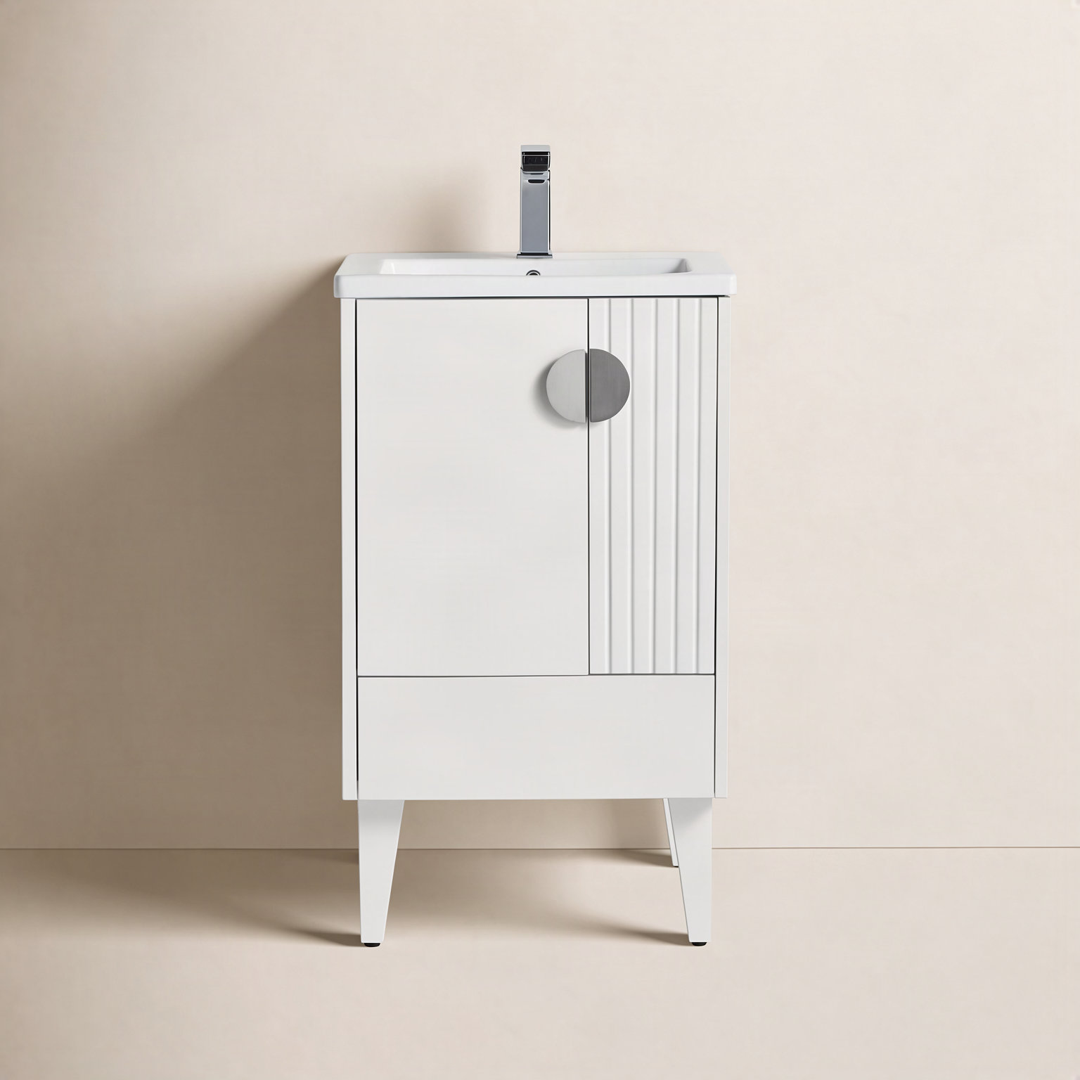 Saimah 20'' Single Bathroom Vanity, White Matte, Polished Chrome