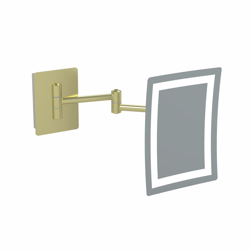 Emmilynn Aluminium Rectangle Mirror, Brushed Brass