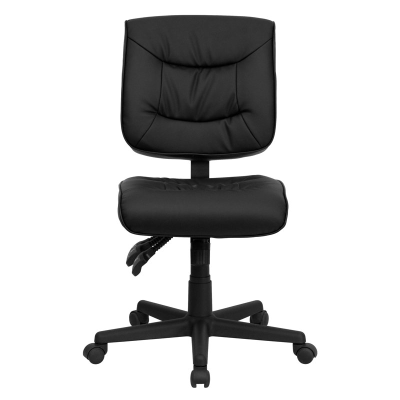  Chaise de bureau ergonomique multifonctionnelle pivotante à dossier moyen LeatherSoft, Non inclus