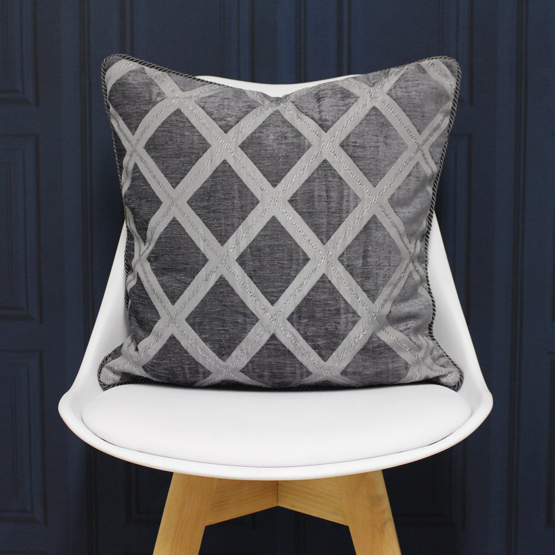Geometric Square Cushion Cover, Graphite