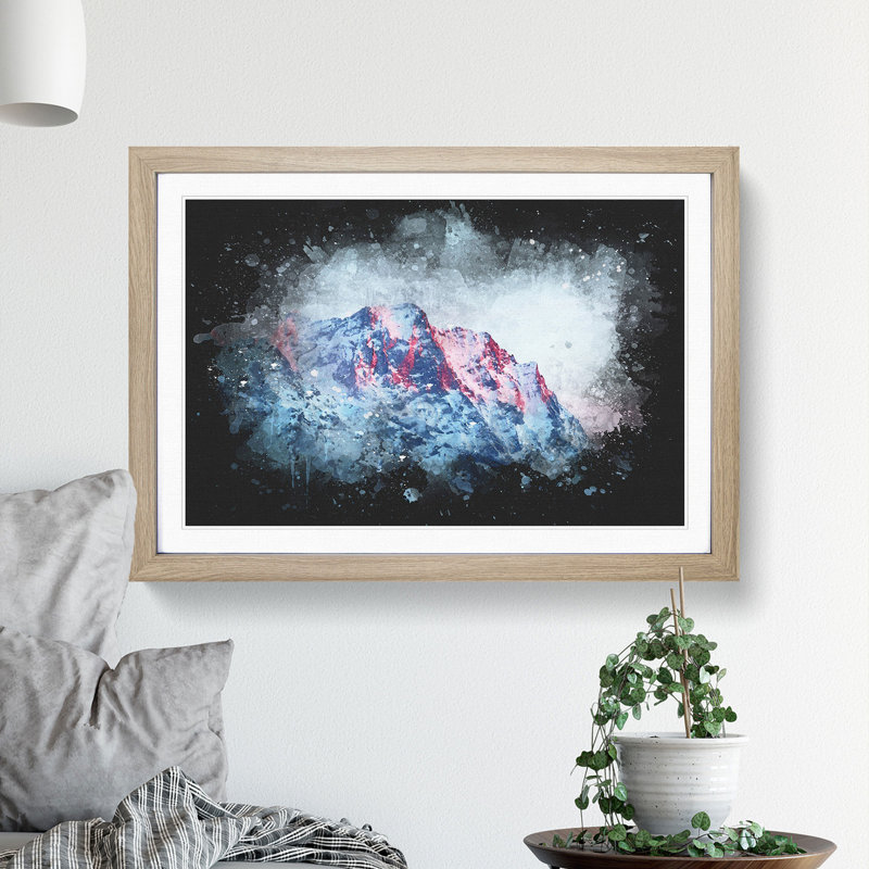 Mountain Peak in Russia - Picture Frame Graphic Art Print, Oak Framed, 62cm H x 87cm W x 2cm D