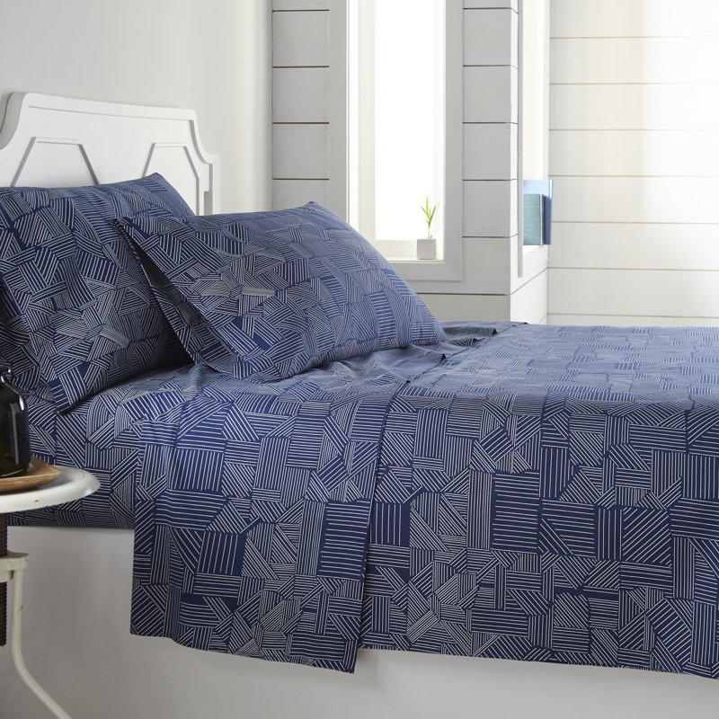 Ensemble de draps en microfibre Vilano Choice, Ensemble de draps pour grand lit + drap-housse + 2, Bleu