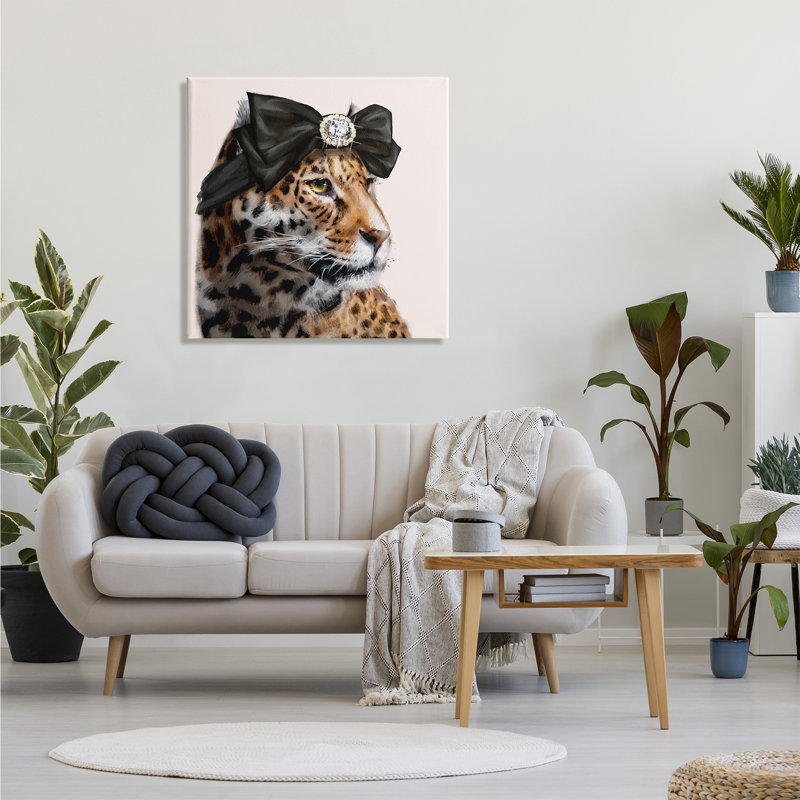Art mural sur toile tendue Glam Leopard, H 30 po x l 30 po x P 1,5 po