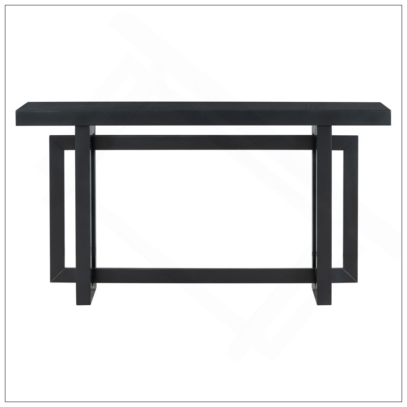 59.1'' Painted Entryway Table With Pine Veneer,Unique Triple Rectangle Design Console Table With Thick Pine Wood Legs,Extra Long Sofa Table Versatile For Hallway, Living Room,Kitchen