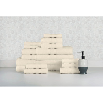 Bibb Home 18 Piece Egyptian-Quality Cotton Towel Set