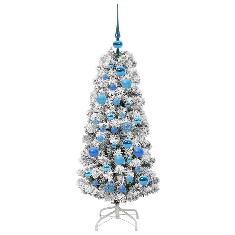 Artificial Hinged Christmas Tree Green and white, 3.94 ft