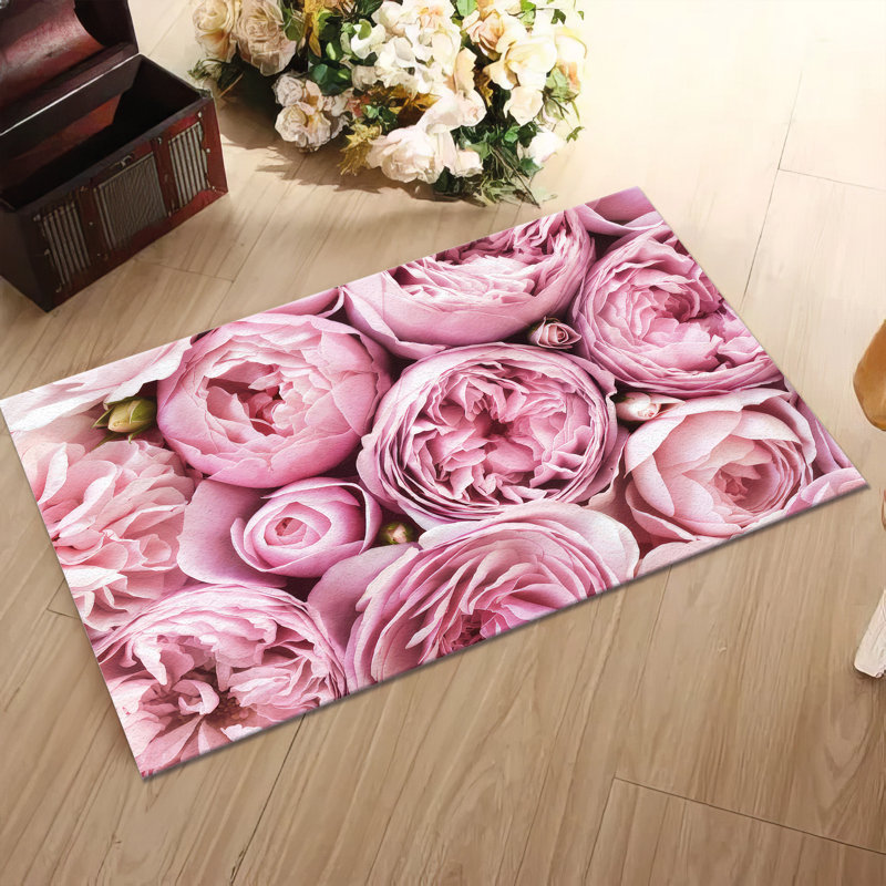 Stylish Non-Woven Thin Type Printed Rug with Elegant Floral Design for a Classic Touch in Your Home Decor