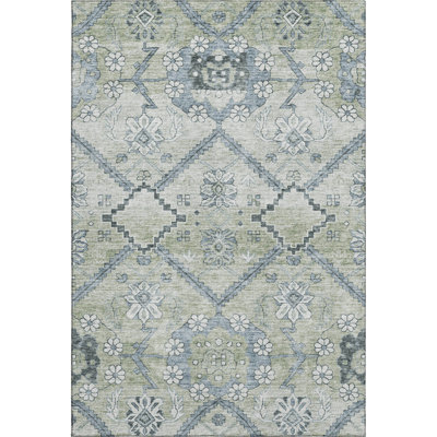 Premium Machine Washable Prisco Aloe Rug