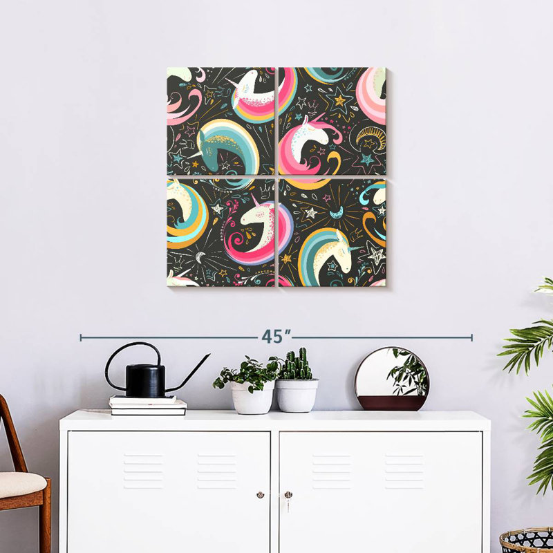 Ashelle Cosmic Unicorn Pattern, 26" H x 26" W