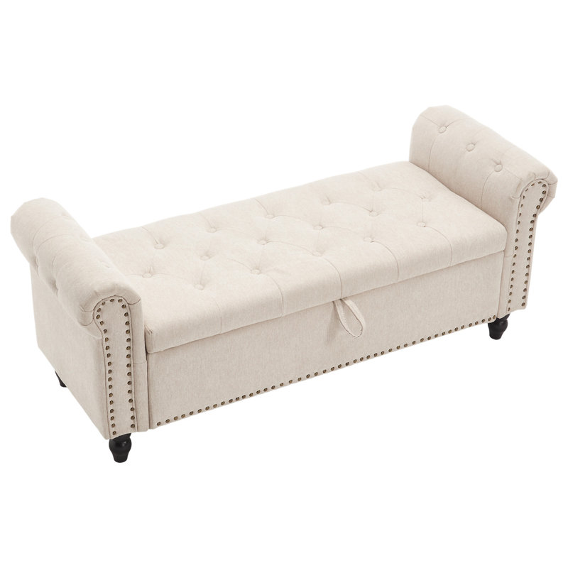 Repose-pieds avec rangement Coolmore 55,25 pouces, Chameau