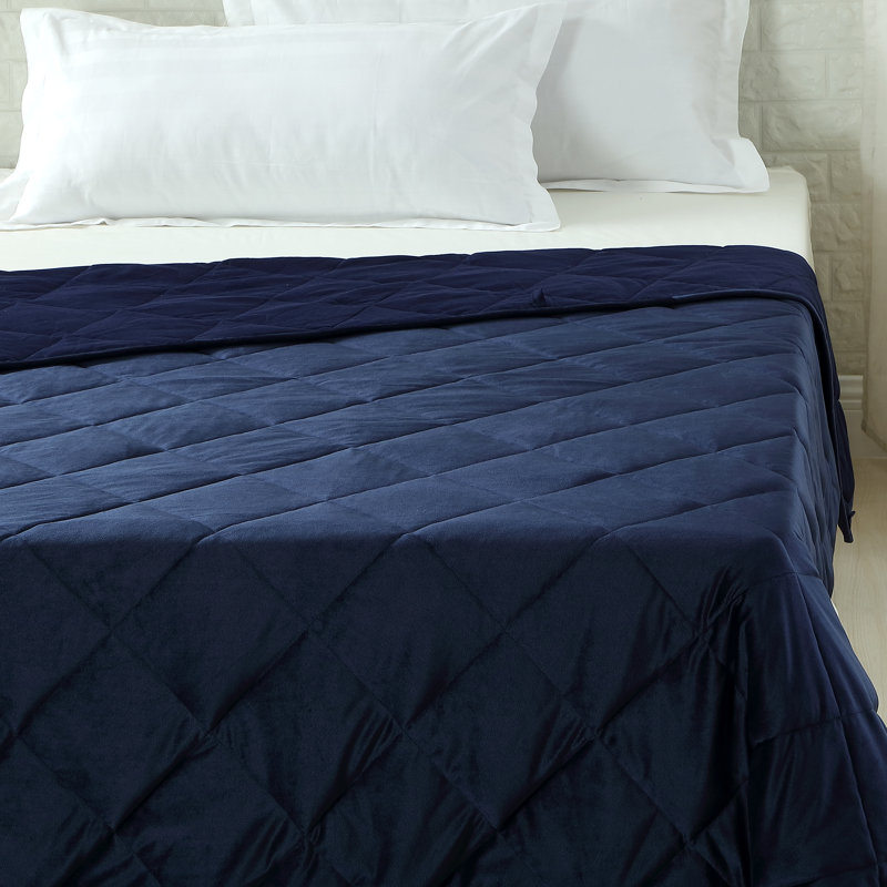 Couverture pour chambre à coucher 2 en 1 Zavier, Bleu marine, 25 lb, l 72 po x L 80 po