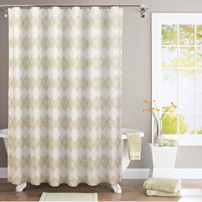 Dalyssa Cotton Damask Shower Curtain
