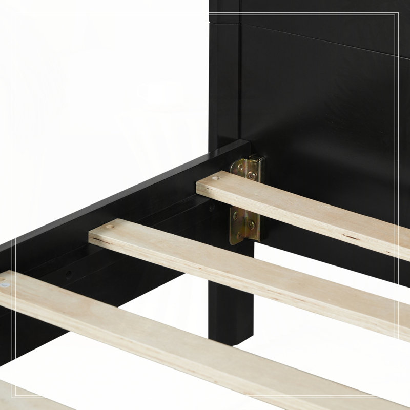 Wood Platform Bed, Black, King