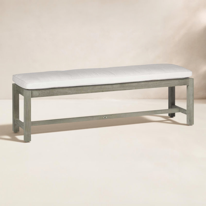 Banc sans dossier Club Teak - Huître, Welt, InsideOut® Rollo ‑ lin dentelle, Huître teck