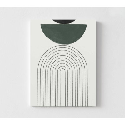 Reproduction d'art géométrique arquée, formes abstraites, tons de terre