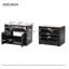 Meuble-lavabo mural de 61 cm (24 po) avec lavabo en céramique, armoire à 2 portes avec tiroir basculant, charnières à fermeture amortie et dos ouvert, noir-1140849955