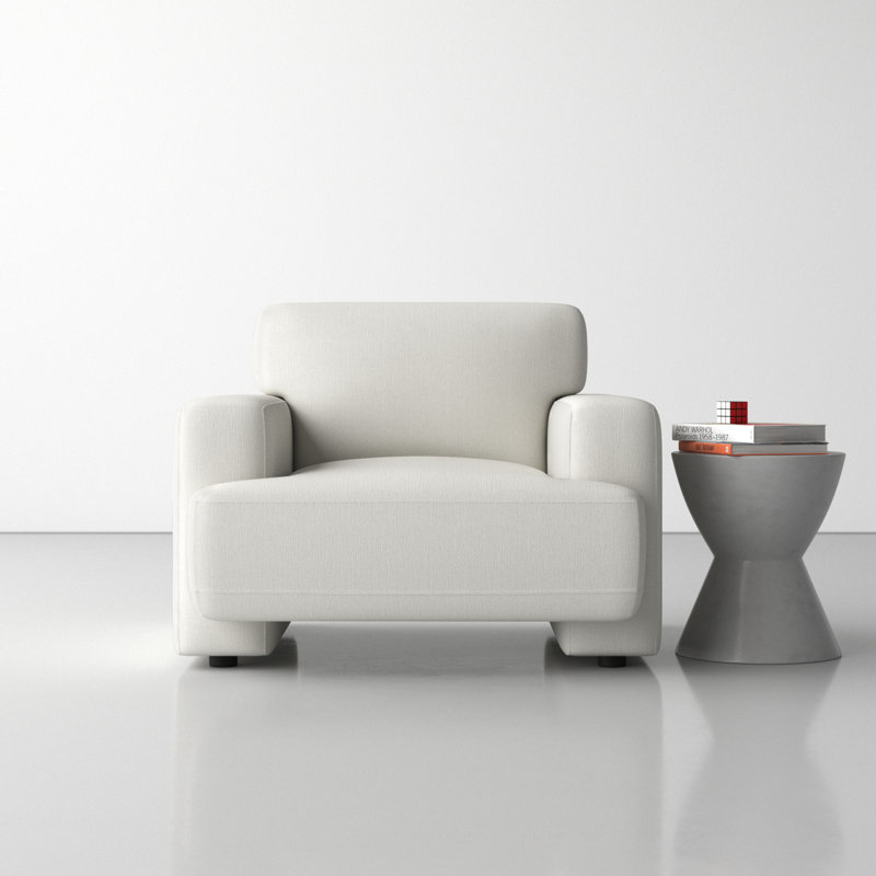 Ives 42'' Oversized Upholstered Armchair, Cream Performance