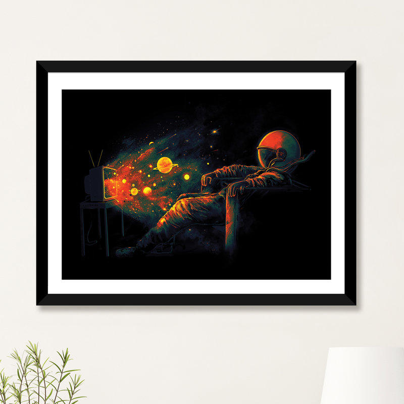 Cosmic Channel par Nicebleed - reproduction d'art, H 32 po x l 24 po x P 1 po, Papier noir, Blanc