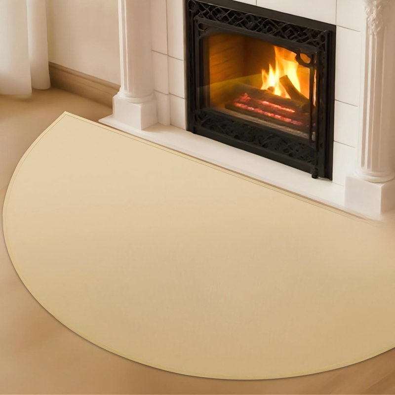 Tapis de foyer pour foyer résistant au feu, 59 x 32 po, H 32 po x l 59 po, Kaki