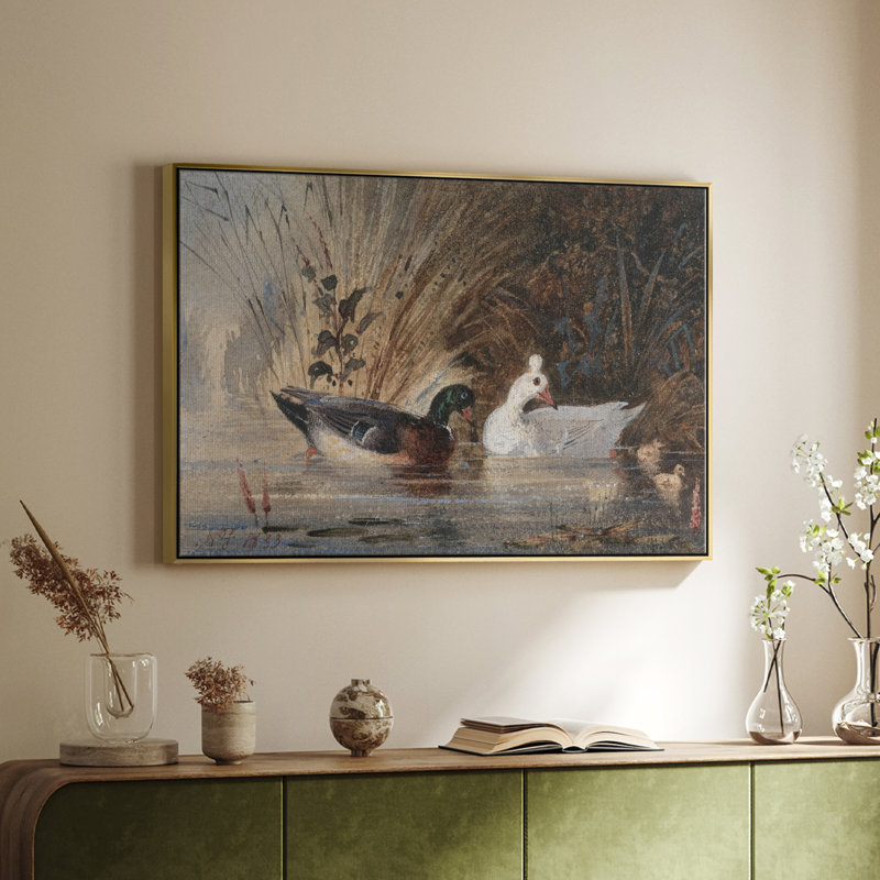 "Vintage Animal - XVIII" sur toile, Toile avec cadre flottant or, H 27 po x l 41 po x P 2 po