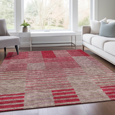 Tapis grenat Prisco lavable à la machine de qualité supérieure