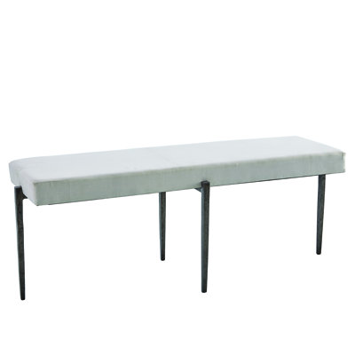 Laforge Bench-Natural Iron w/Muslin Cushion-Lg
