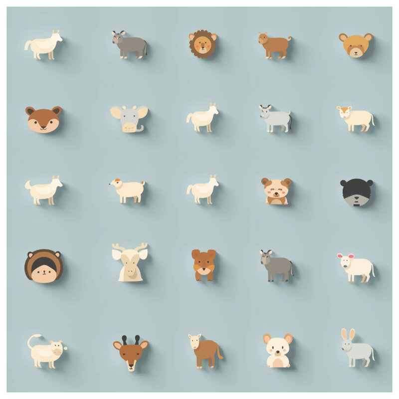 Cute Animal Icons Duvet Covers, Queen