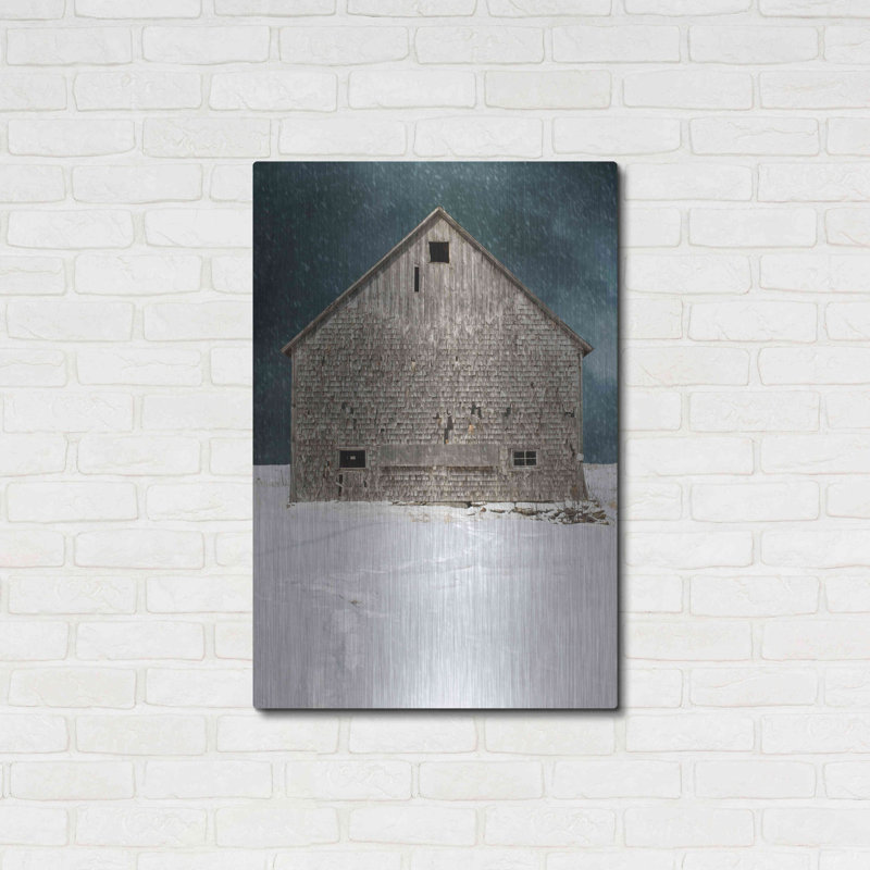 Vieille grange par Edward M. Fielding - impression sans cadre sur métal, L 24 po x H 36 po