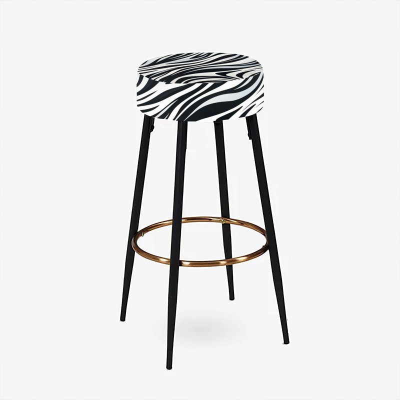 Black And White Zebra Stripes - Striped Bar Stools Set Of 2