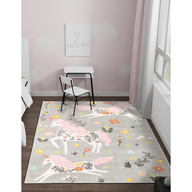 Whimsy Runner Polypropylene Plastic Rug, Rectangle 7'10" x 10'