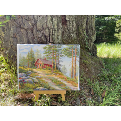 Ensemble de point de croix compté Red Cabin in the Woods par Merejka K-254