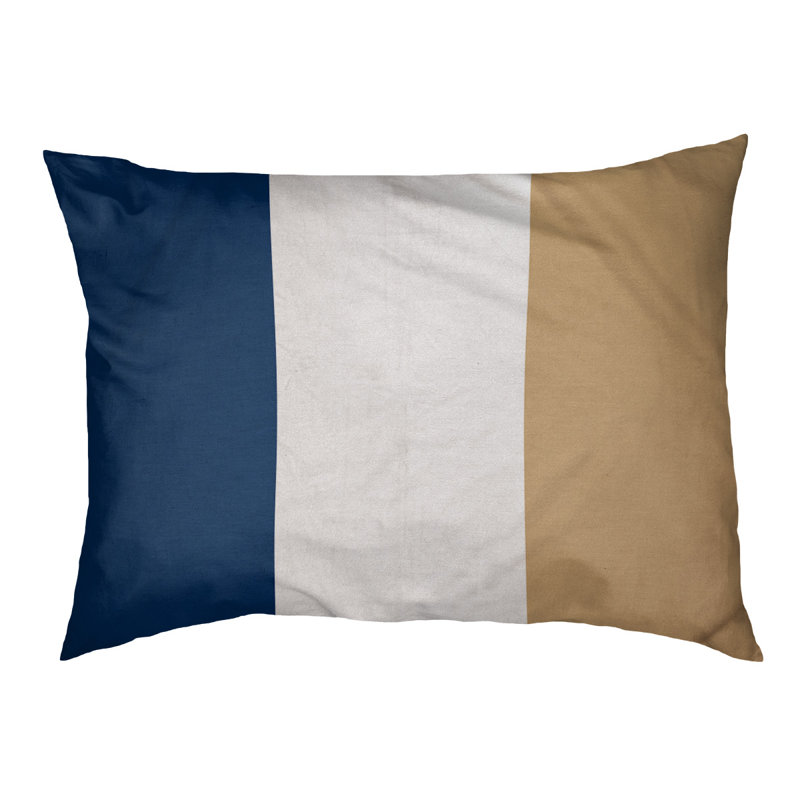 Coussin Arizona, Grand (l 40 po x P 30 po x H 14 po), Bleu marine / blanc / or Kasota des Twins du Minne