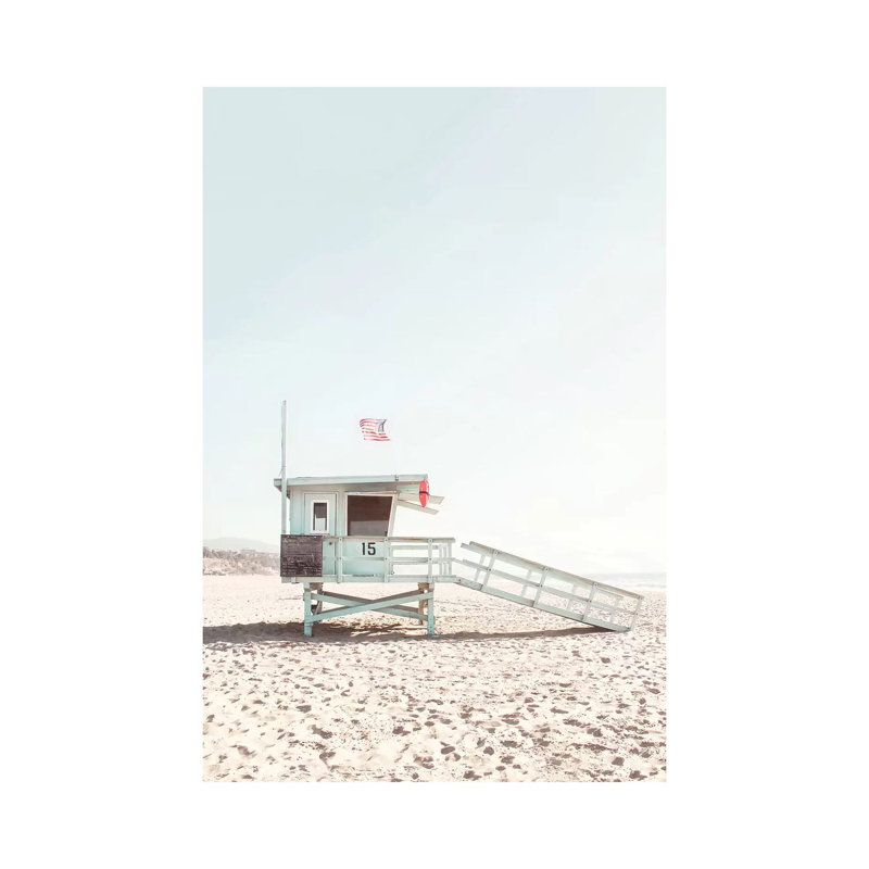 Lifeguard Hut 1 Piece Wrapped Canvas Wall Art, 101.6 cm H x 66.04 cm W x 3.175 cm D