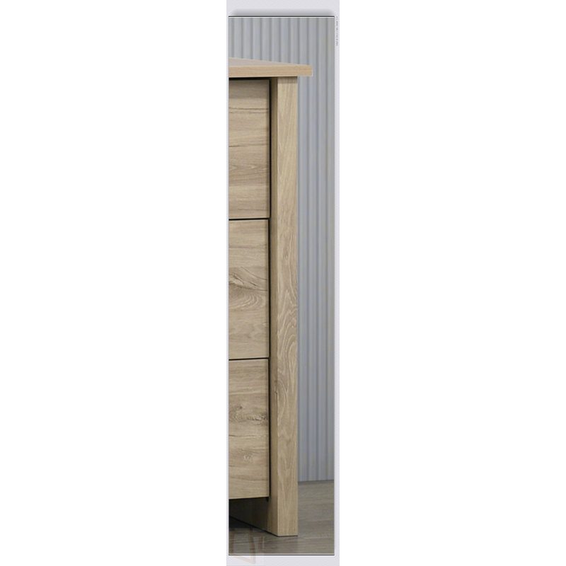 Commode 6 tiroirs 57 po avec poignées, Chêne clair