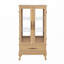 Vitrine lumineuse - Vitrine élégante en verre avec tablettes réglables, 2 portes et 1 tiroir - Buffet de rangement pour le vin avec ampoule incluse - Finition chêne clair
