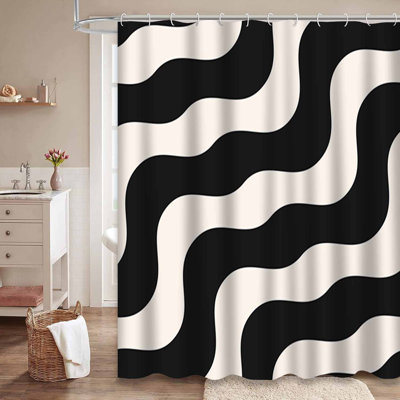 Rideau de douche Diagonal Wavy Lines