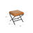 20" Square Metal X-Base Ottoman - Caramel Brown Faux Leather