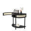 Table d'appoint en bois semi-ronde avec portes en bois