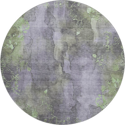 Premium Machine Washable Crestover AMF1869 Floral Rug