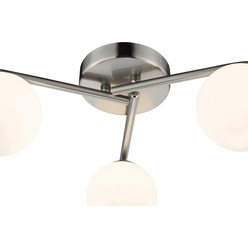 Prestyn Glass Flush Mount, Chrome