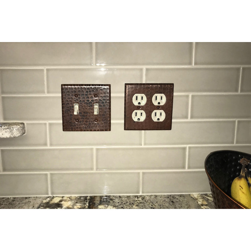 Plaque d'interrupteur cuivre double, 4 trous