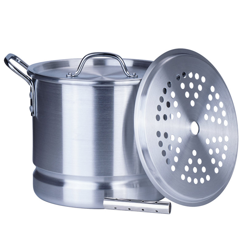 32 Quart Aluminum Tamale Steamer Pot with Lid