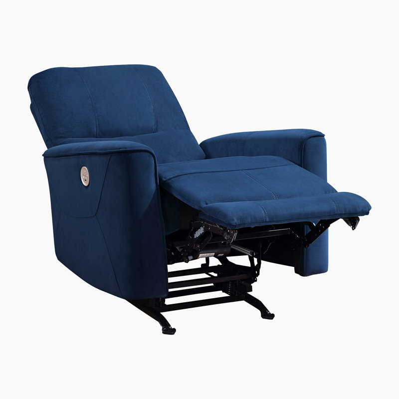 Chaise berçante inclinable 35 po Dille, Velours marine