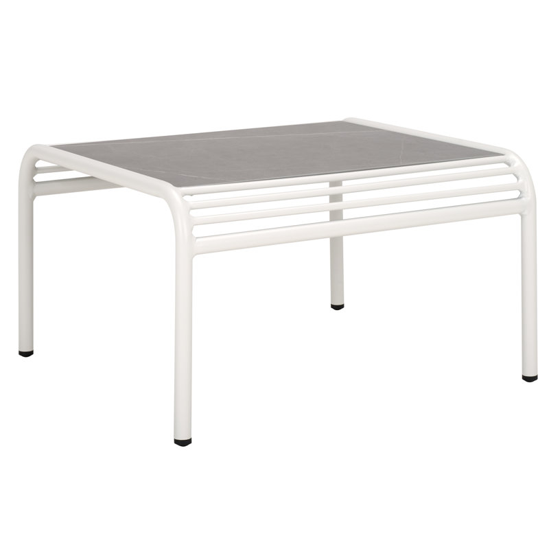 Table en pierre frittée Hydetown, Blanc