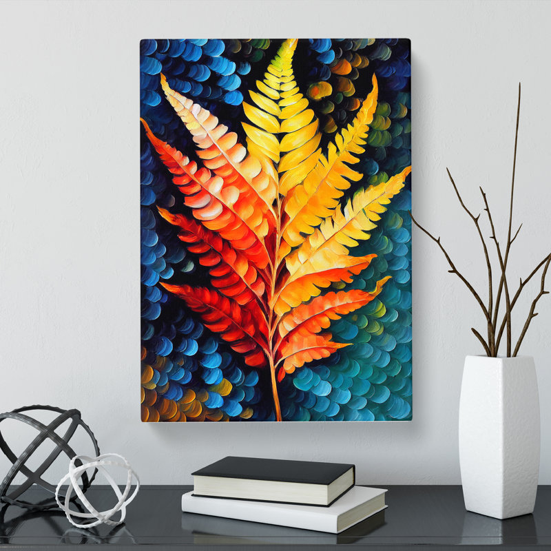 Soleiman Fern Leaf In Colour Vol.1 - Wrapped Canvas, 60cm H x 40cm W x 3cm D
